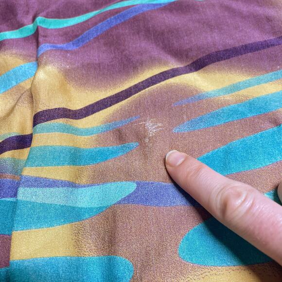 AKER Turkish Silk Satin Scarf Modern Art Kaleidoscope Square 33"x33" Headscarf - Picture 5 of 5